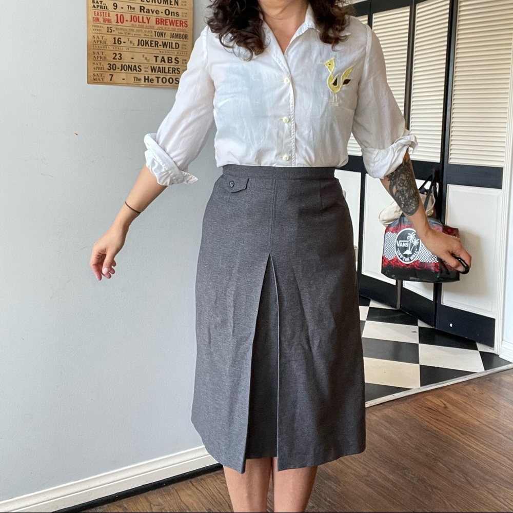 1980s Ship N Shore Gray skirt